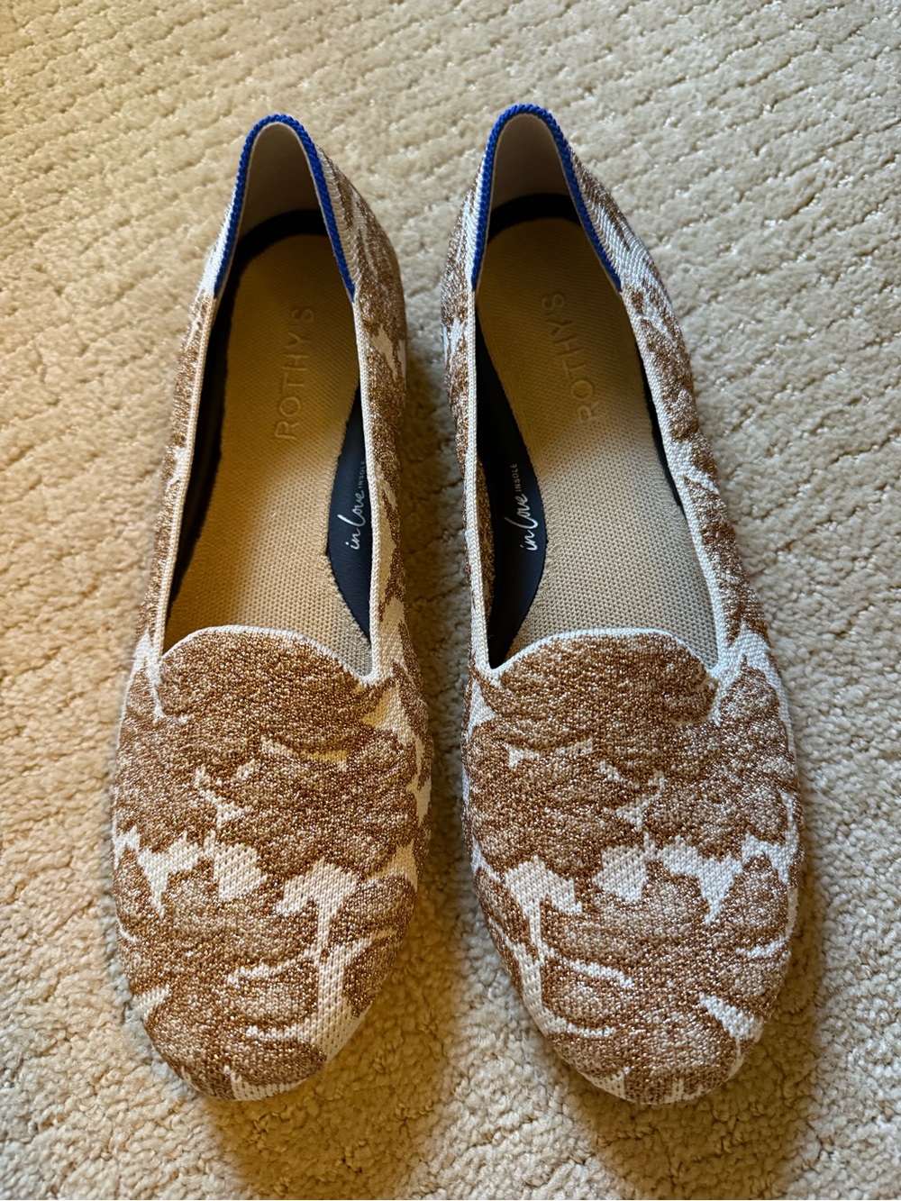 Rothy’s loafers in Gold Chantilly 9.5